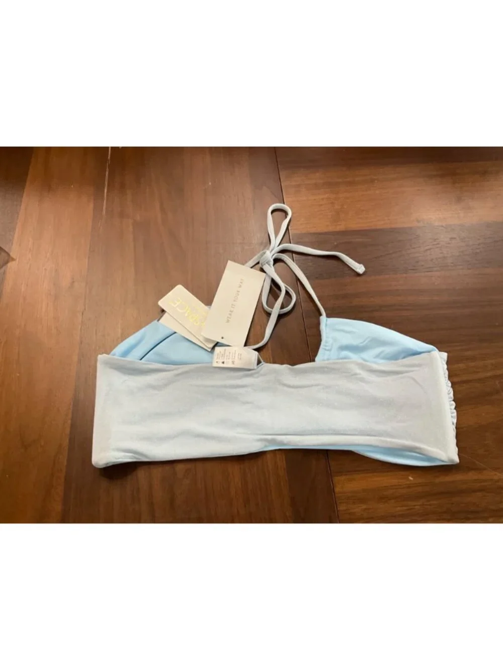 L*Space Reversible Dawn Bandeau Top in Sky Blue XLarge New Womens Swimsuit